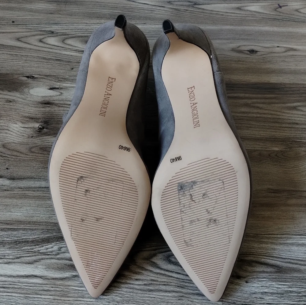 Enzo Angiolini Ruthely Gray Suede Heeled Bootie Women's Size 9